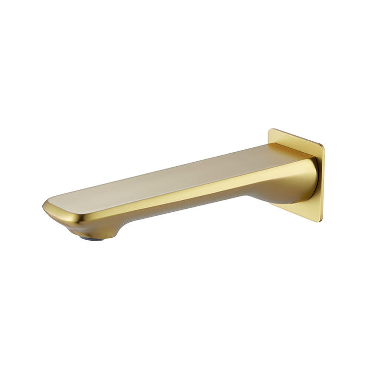 Commercial Brass Brushed Gold Bathtub Faucet Spout Wall Mounted Bathroom Bath Spout Filler