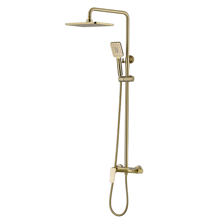 2021 Aamzon Hot Sale Brushed Gold Wall Mounted Shower Set With Hand Shower for Bathroom