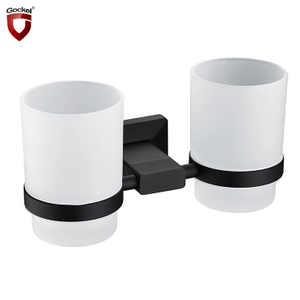 Kaiping Factory Bathroom Accessories Wall Mounted Glass Double Tumbler Holder Double Cup Holders