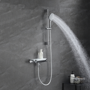 Luxury Brass Wall Mounted Bathroom Thermostatic Hand Shower Faucets Set Washroom Shower Set