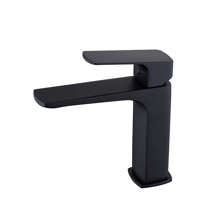 Copper Matte Black Bathroom Faucet Modern One Hole Deck Mounted Basin Mixer