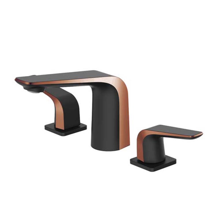 Modern Deck Mounted Dual Handle 3 Holes Brass 8" Widespread Basin Mixer Tap Bathroom Sink Faucet