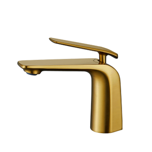 Modern Brushed Gold Bathroom Mixer Tap Single Lever Single Handle Basin Sink Faucet