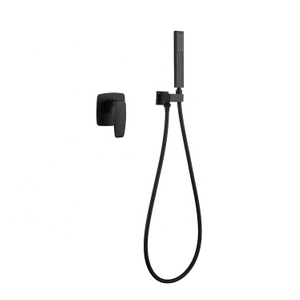 In Wall Mounted Shower Set Brass Concealed Shower Faucet Matt Black Bathroom Shower Mixer Set