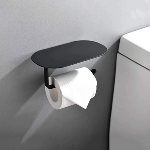 Bathroom Wall Mount Toilet Tissue Holder with Shelf Toilet Paper Roll Holder