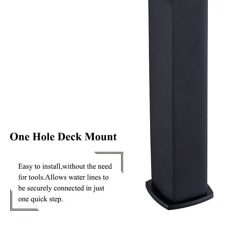 Single Handle Sink Black Bathroom Faucet Hot and Cold Water Deck Mounted Copper Basin Mixer
